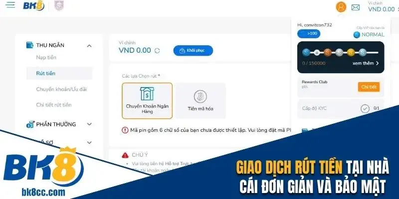Giao dịch rút tiền siêu tốc