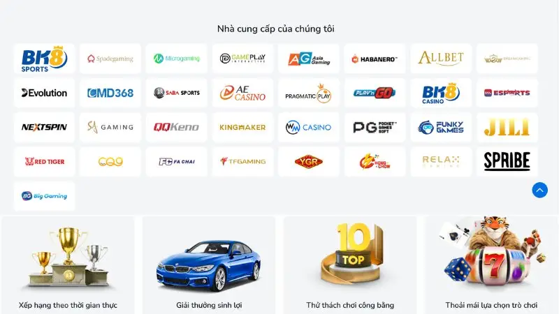 Hơn 30 nhà phát hành uy tín đang hợp tác cùng nhà cái